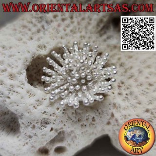 Silberring in Form einer Seeanemone mit Satin-Finish