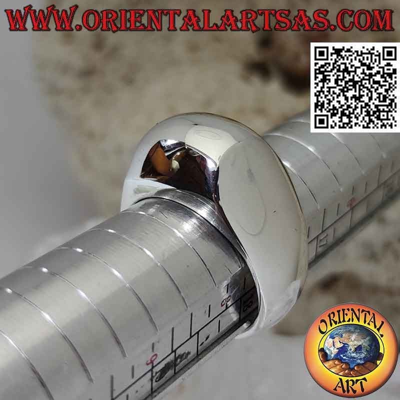 Bague en argent lisse avec taille arrondie sur le devant