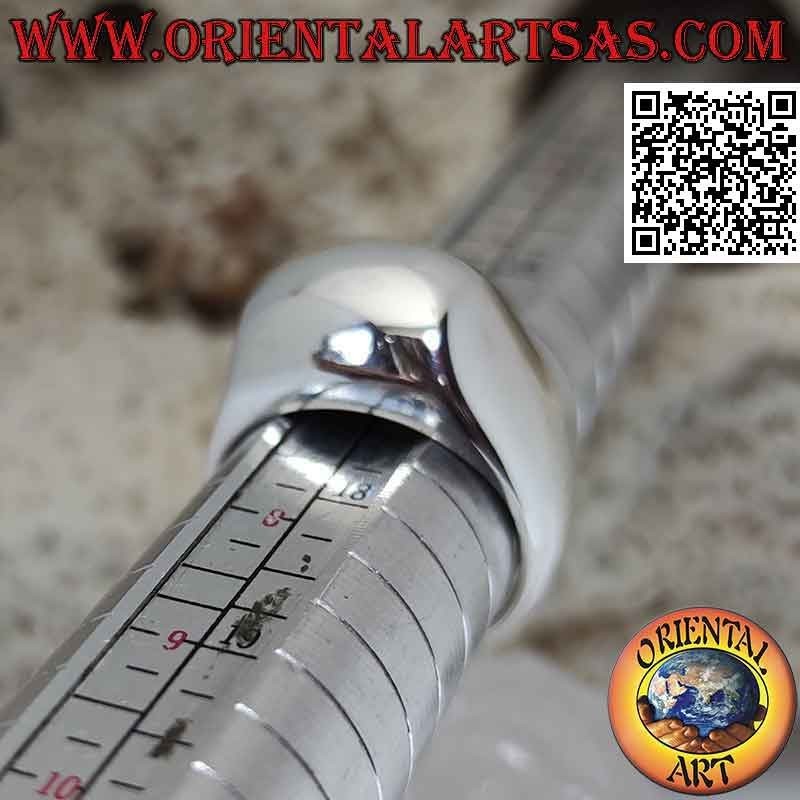 Glatter silberner Ring mit abgerundeter Steigung vorne