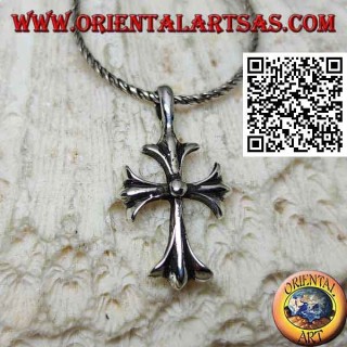 Silver pendant, Latin cross with three terminal points