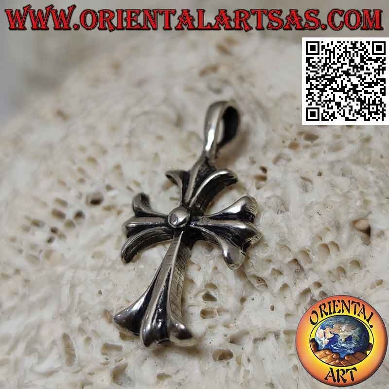 Silver pendant, Latin cross with three terminal points