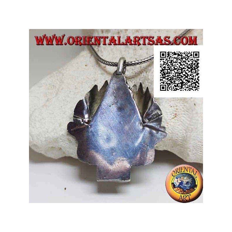 Colgante de plata, cabeza de Buda tailandés con corona de coral natural