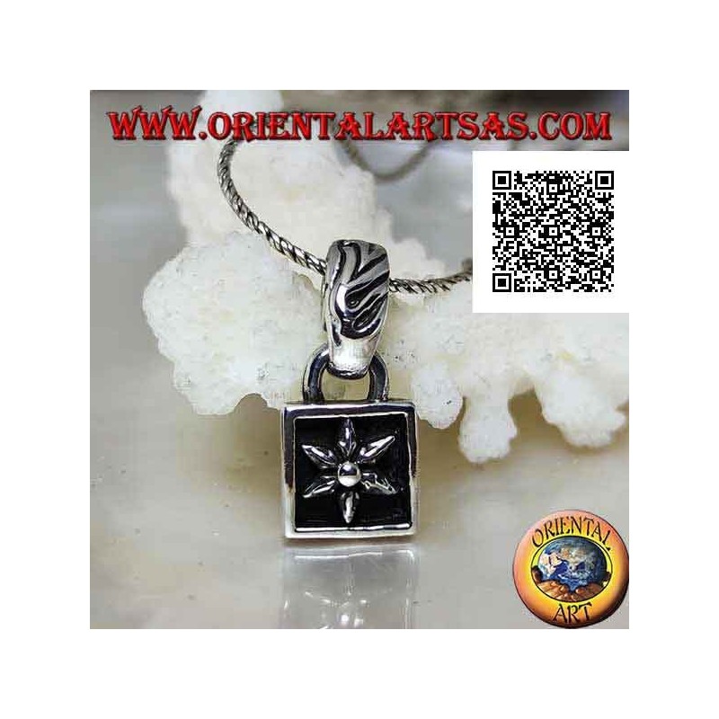 Colgante de plata, estrella de seis puntas (símbolo alquímico) en bajorrelieve