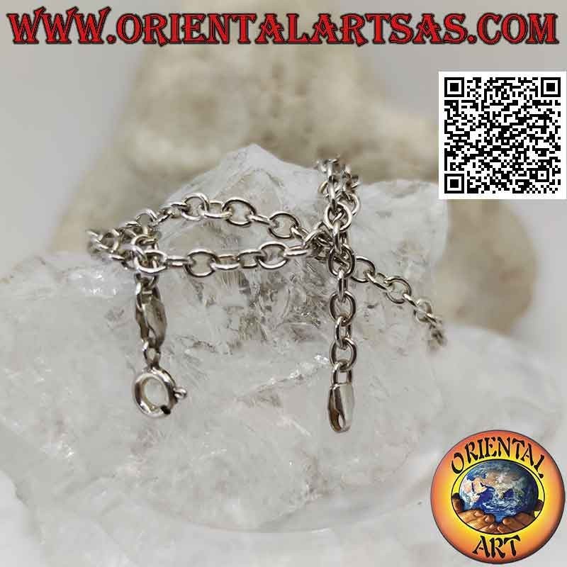 925 ‰ Silberkette mit 41 cm x 3 mm senkrechten glatten runden Ringen