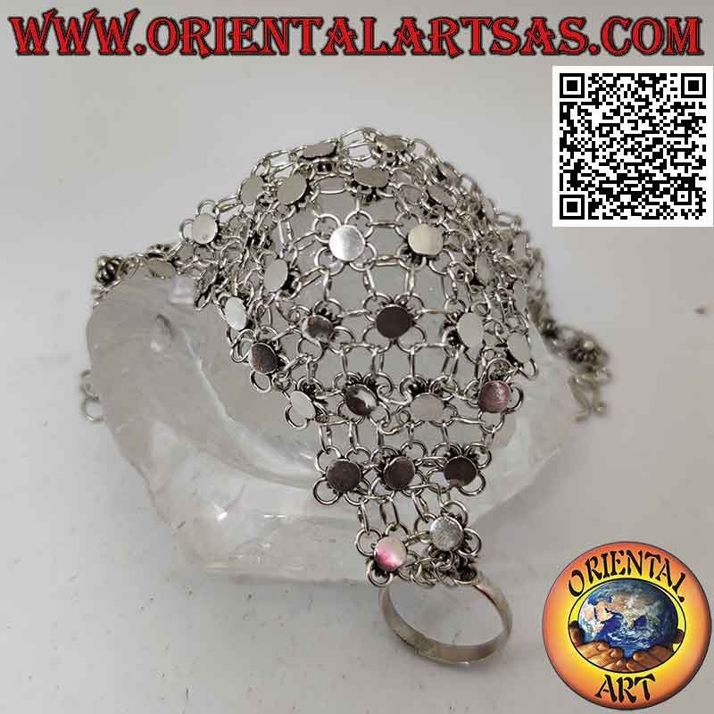 Kiss in 925 ‰ silver entirely composed of small flowers linked together