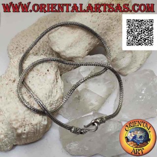 Indonesische Schlangenkettenkette aus 925 ‰ Silber und 50 cm x 2,8 mm Serpentinenverschluss