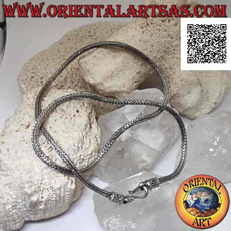 Indonesische Schlangenkettenkette aus 925 ‰ Silber und 50 cm x 2,8 mm Serpentinenverschluss