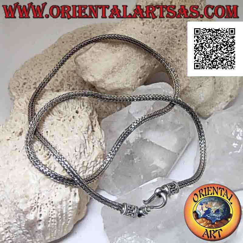 Collar de cadena de serpiente de Indonesia en plata 925 ‰ y cierre de serpentina de 50 cm x 2,8 mm