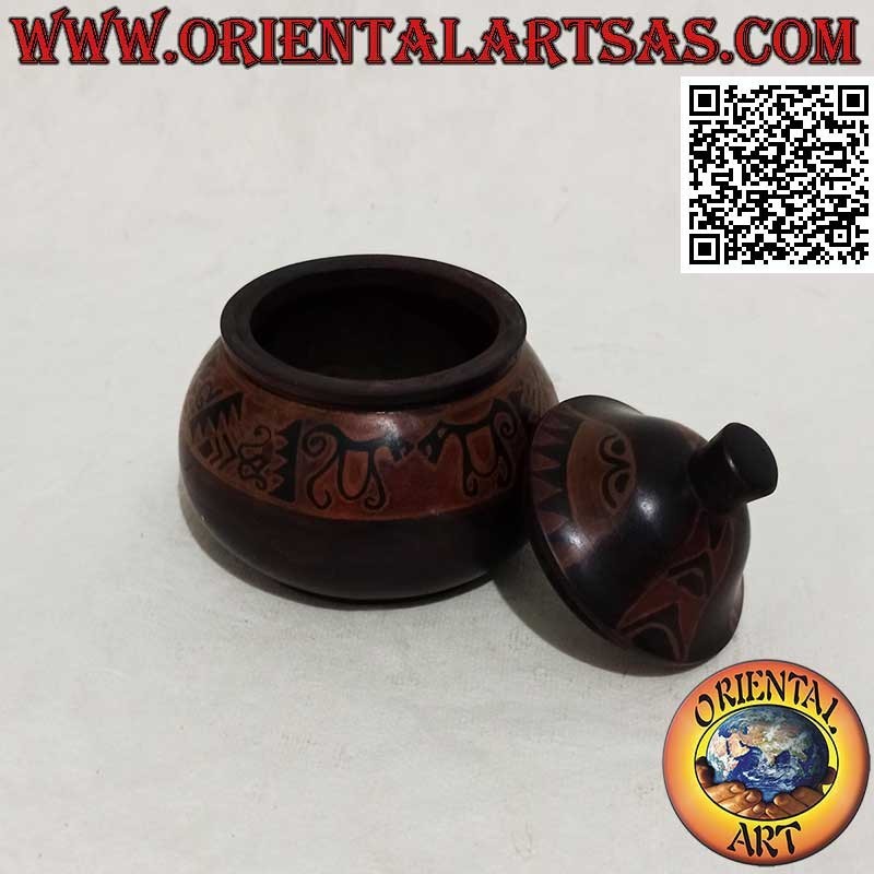 Large Lombok Mahogany Hand Painted Tribal Jewelery Box (Brown, Large)