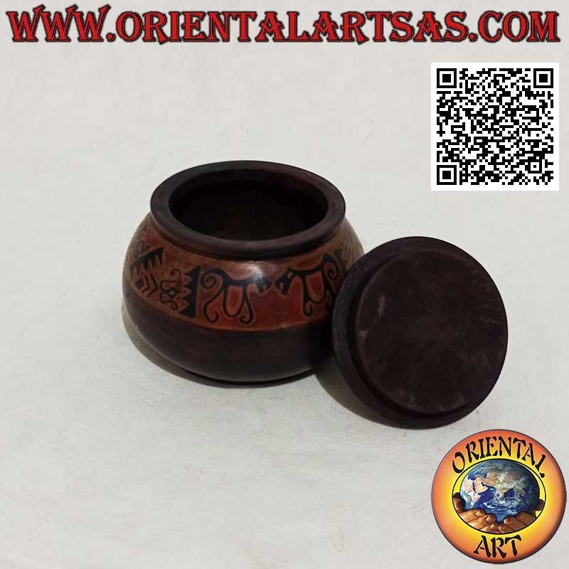 Large Lombok Mahogany Hand Painted Tribal Jewelery Box (Brown, Large)