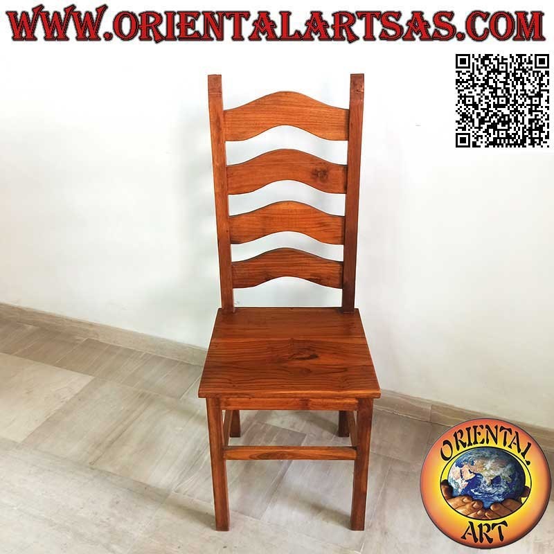 Sedia Schienale Alto Legno Teak Stile Imperiale | Oriental Art