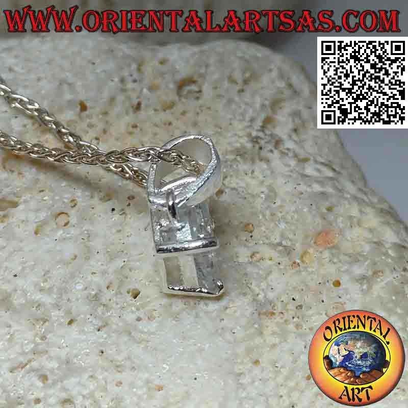Silver pendant with light point of square zircon set