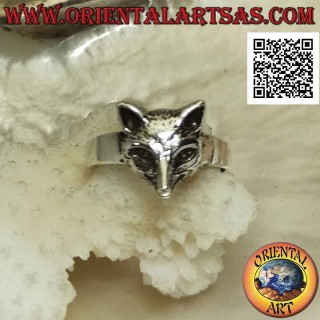 Anillo de plata con pequeña cabeza de zorro