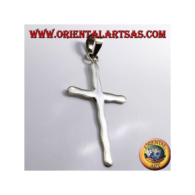 cross pendant hammered silver
