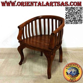 Sillón para bebé moderno "redondo" con asiento completo en madera de teca