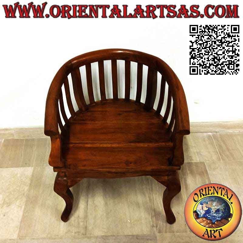 Moderner "runder" Baby-Sessel mit vollem Sitz aus Teakholz