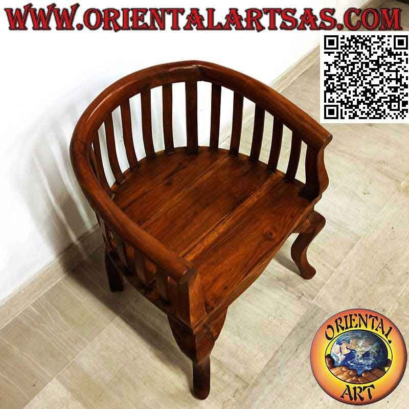 Sillón para bebé moderno "redondo" con asiento completo en madera de teca