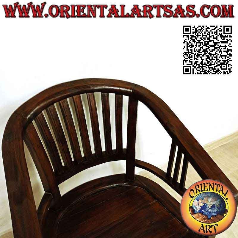 Fauteuil de style "Washington" entièrement en bois de teck (couleur foncée)