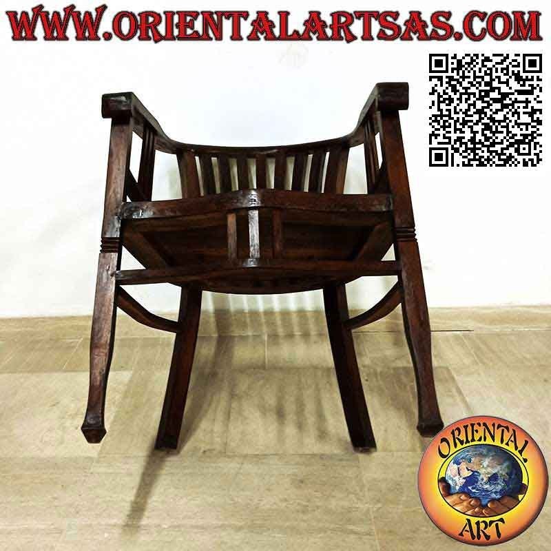 "Washington" style armchair entirely in teak wood (dark color)