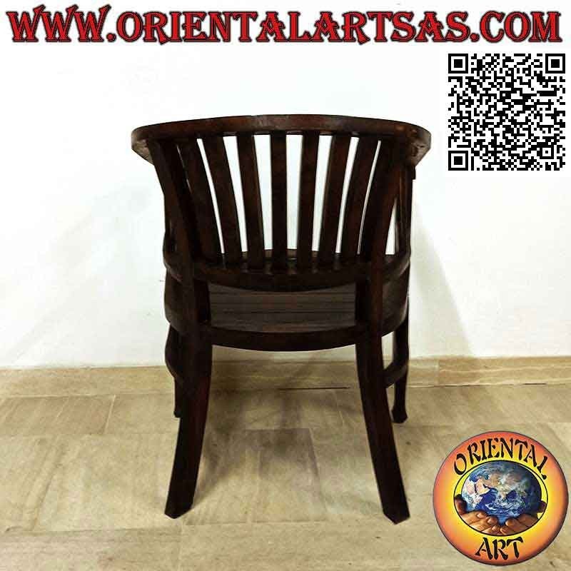 Poltrona in stile "Washington" interamente in legno di teak (colore scuro)