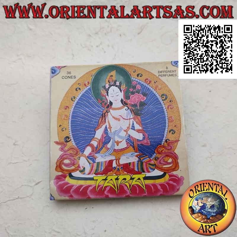 Cônes d'encens, 36 pièces divisées en 6 parfums différents