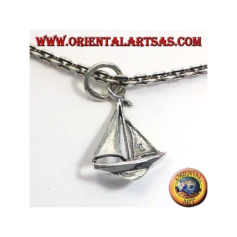 sailing boat pendant in silver