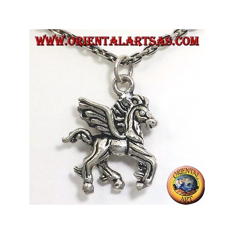 silver pendant dimensional winged horse
