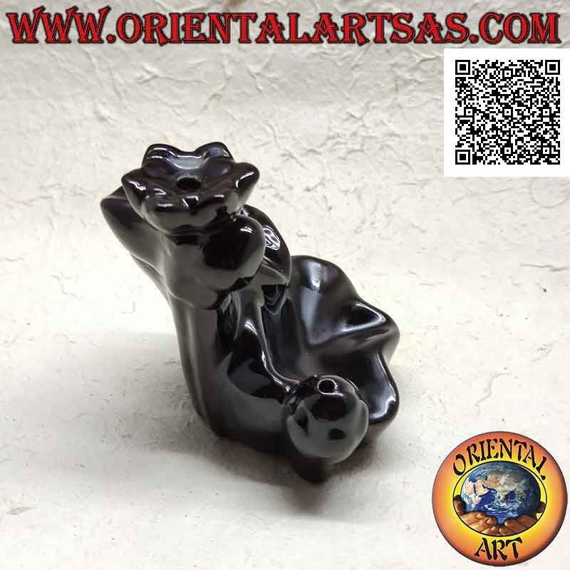 Bruciatore per incensi a cono a forma di fontana di foglie per effetto cascata di fumo, in ceramica