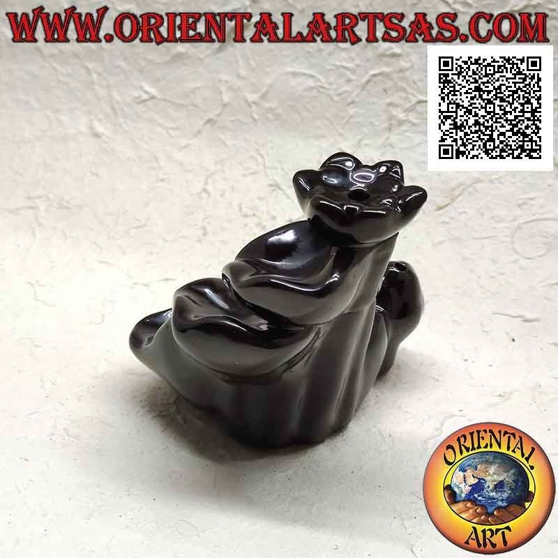 Bruciatore per incensi a cono a forma di fontana di foglie per effetto cascata di fumo, in ceramica