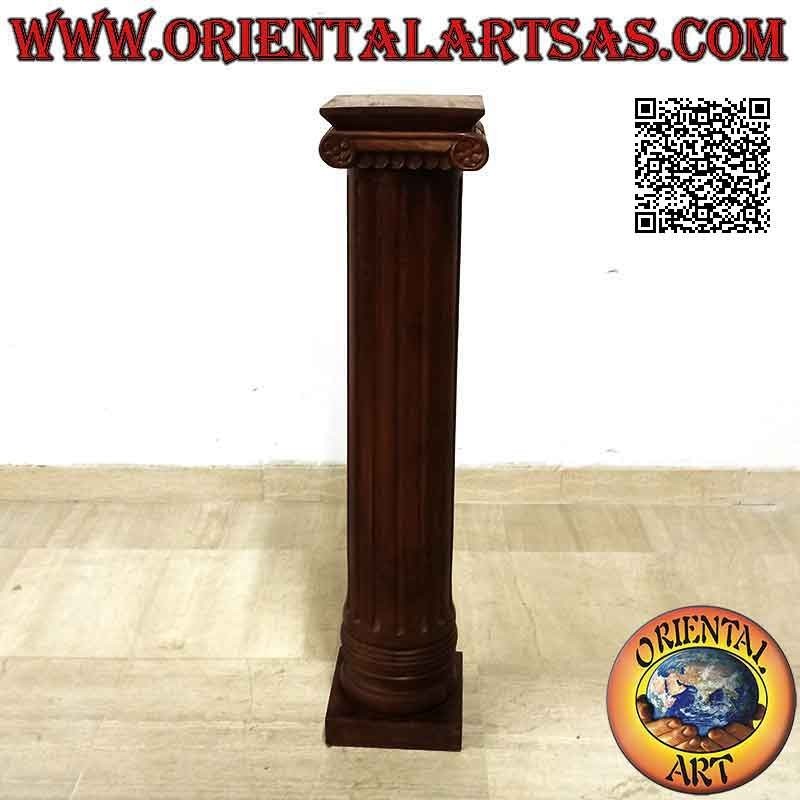 Colonna (alzatina) con capitello in stile imperiale in legno di teak (100 cm)