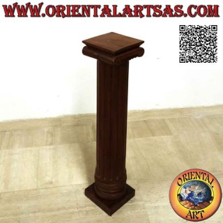 Columna (protector contra salpicaduras) con capitel de estilo imperial en madera de teca (100 cm)
