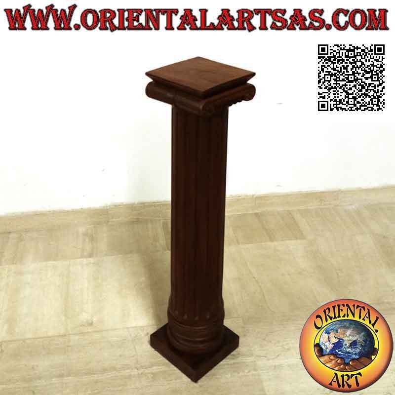Columna (protector contra salpicaduras) con capitel de estilo imperial en madera de teca (100 cm)