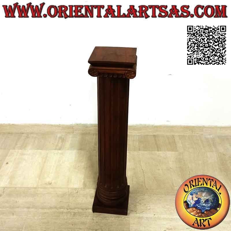 Colonna (alzatina) con capitello in stile imperiale in legno di teak (100 cm)