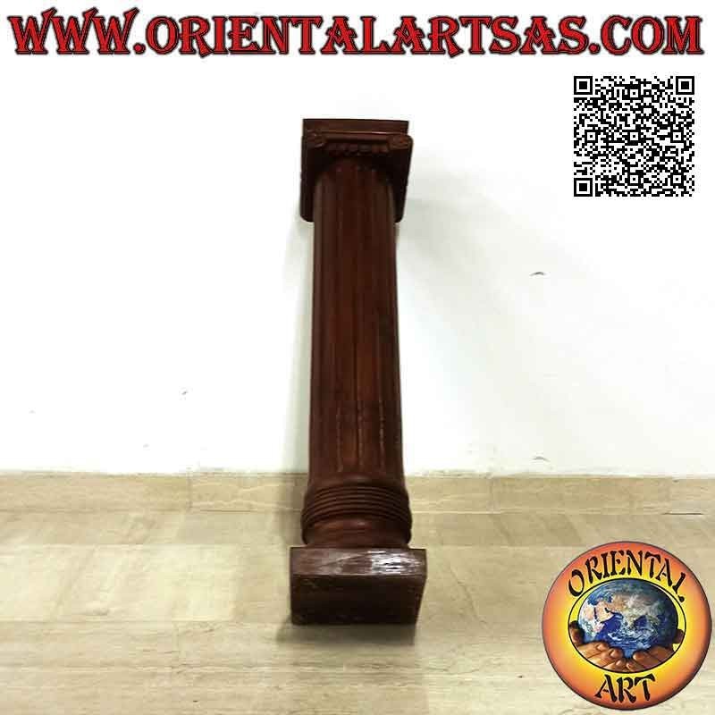 Columna (protector contra salpicaduras) con capitel de estilo imperial en madera de teca (100 cm)