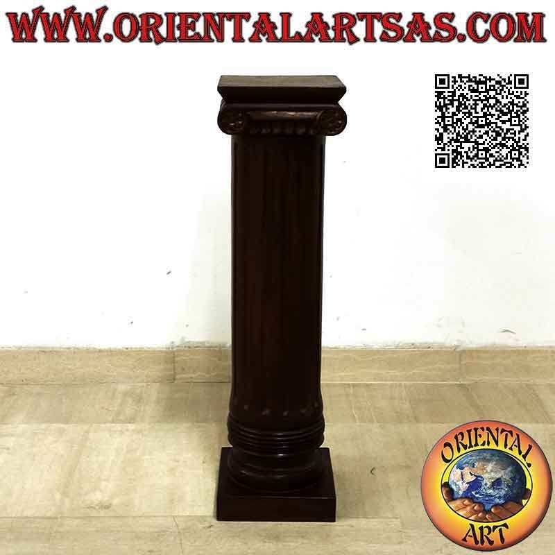 Colonna (alzatina) con capitello in stile imperiale in legno di teak (75 cm)