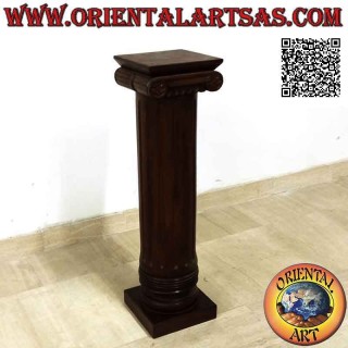 Colonna (alzatina) con capitello in stile imperiale in legno di teak (75 cm)