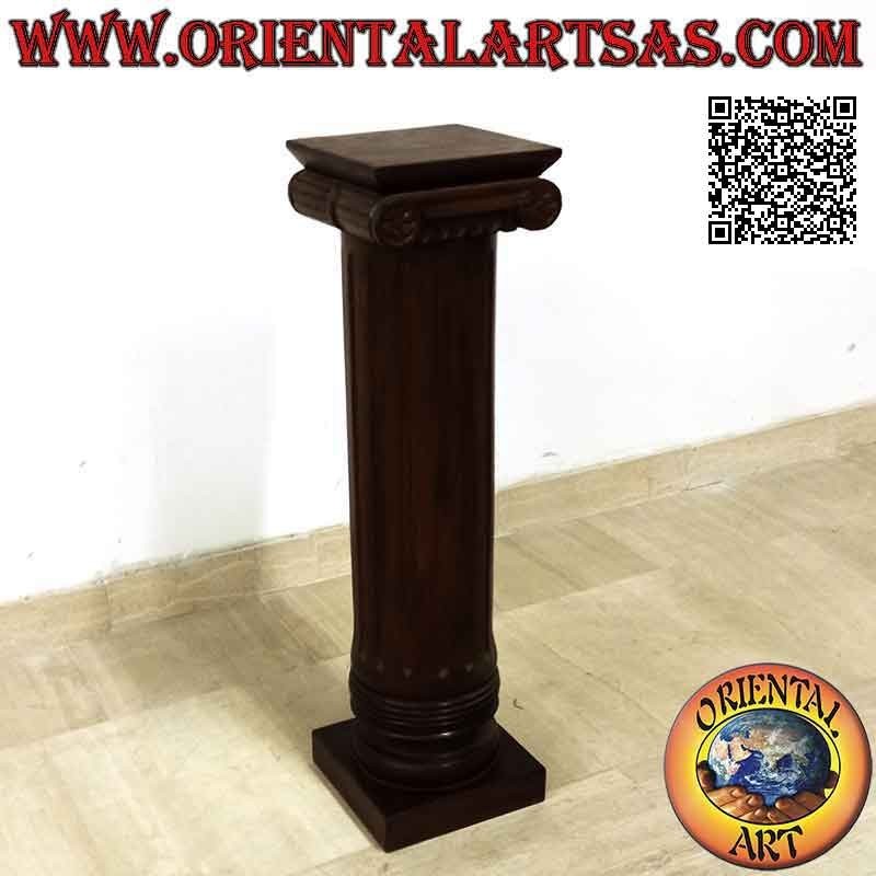 Colonna (alzatina) con capitello in stile imperiale in legno di teak (75 cm)