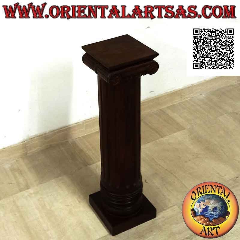 Colonna (alzatina) con capitello in stile imperiale in legno di teak (75 cm)