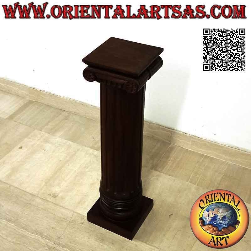 Colonne (dosseret) avec chapiteau de style impérial en bois de teck (75 cm)