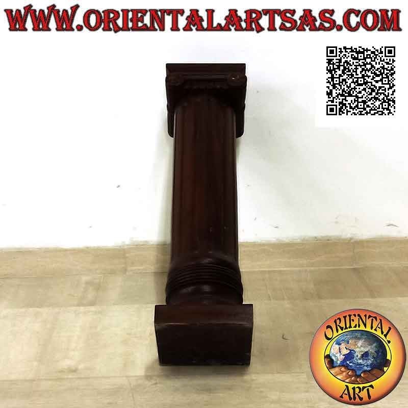 Colonna (alzatina) con capitello in stile imperiale in legno di teak (75 cm)