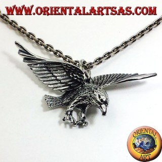 pendentif en argent, aigle en trois dimensions