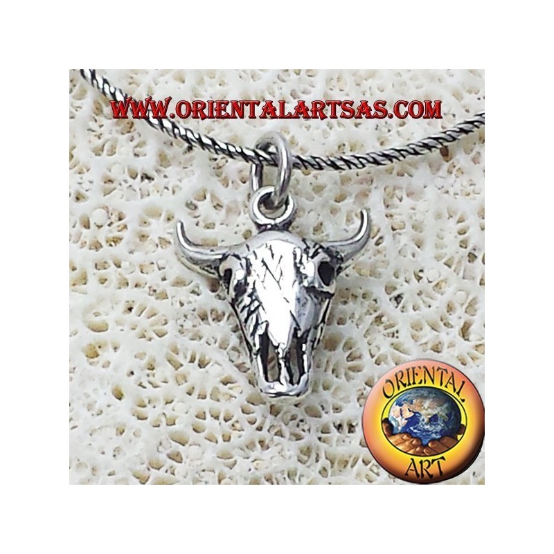 pendentif en argent Bison Skull