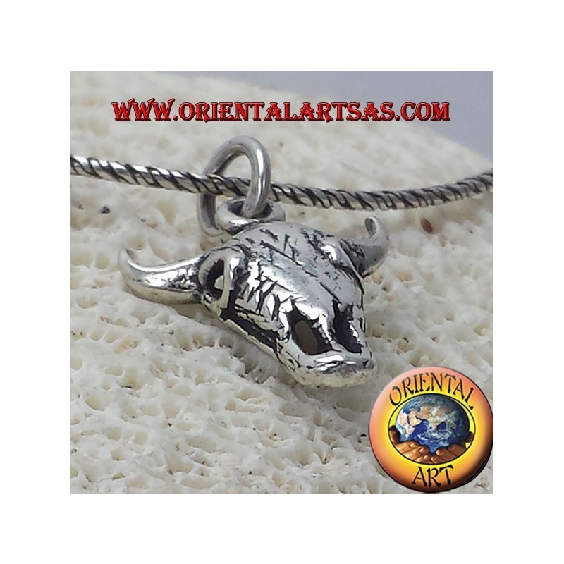 silver pendant Bison Skull