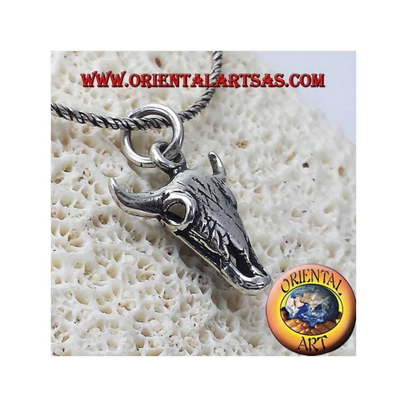 Ciondolo in argento teschio di Bisonte 