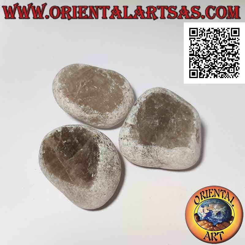 Huevo Ema de cuarzo ahumado, "Piedra de vidente" (50 g)