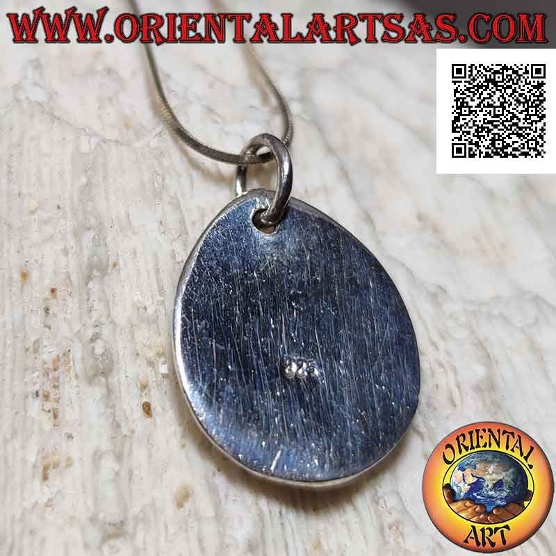 Smooth medal silver pendant with high relief marijuana leaf welded on top