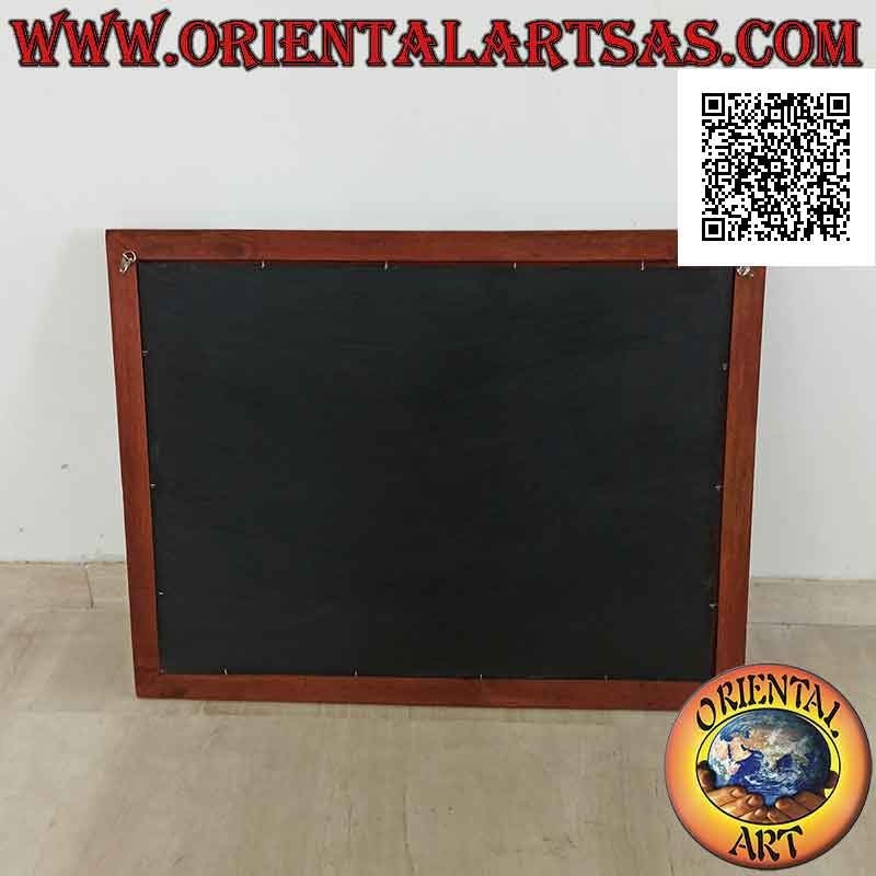 Quadro dipinto a mano su legno in stile Sahara, "Musicisti e Danzatori"