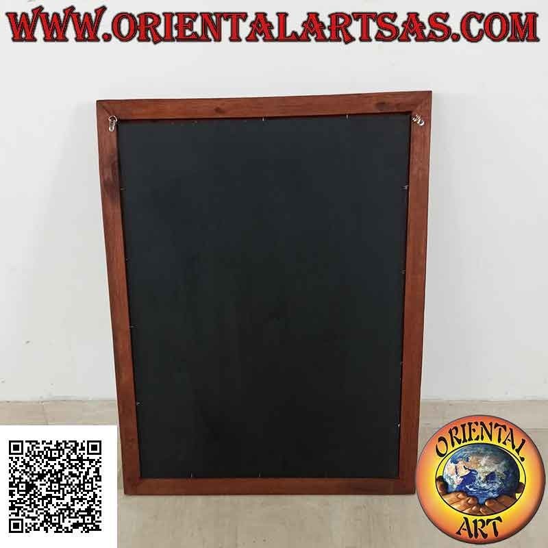 Cuadro pintado a mano sobre madera en estilo Sahara, "Familia en las dunas del desierto"