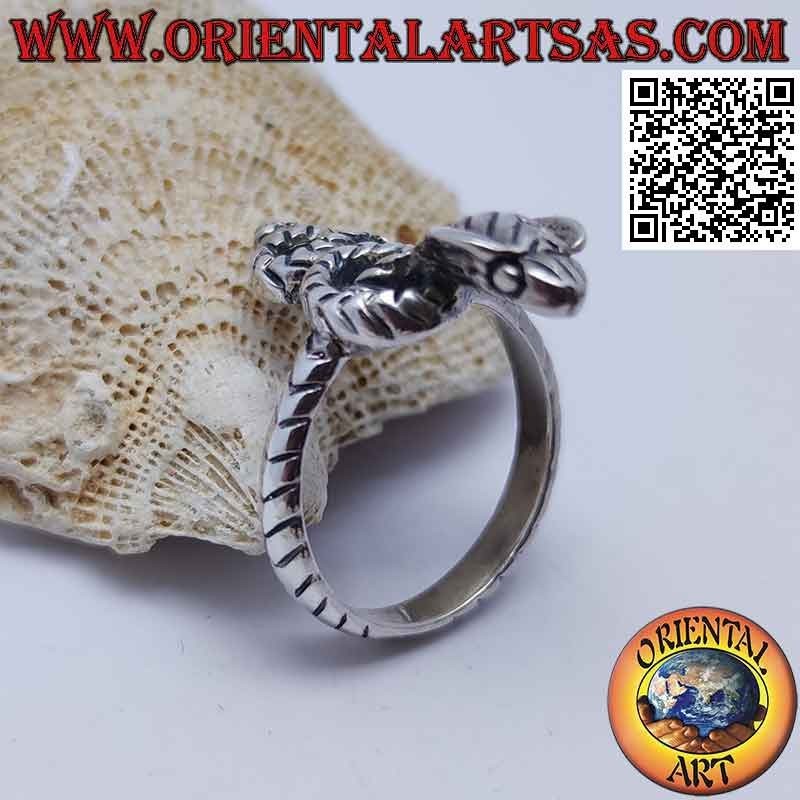 Bague en argent en forme de serpent "cobra" en forme et enveloppant