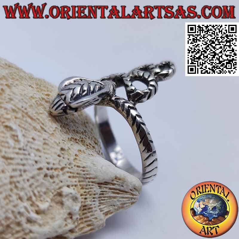 Bague en argent en forme de serpent "cobra" en forme et enveloppant